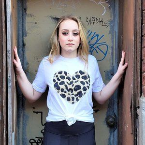 Leopard Print Heart Tee